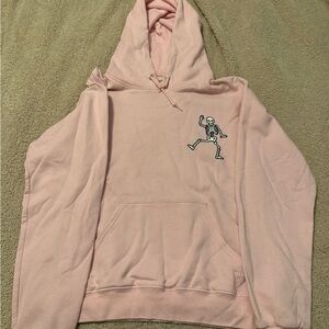 Artist Union Clothing Co. Pink Hoodie with Skeleton Design